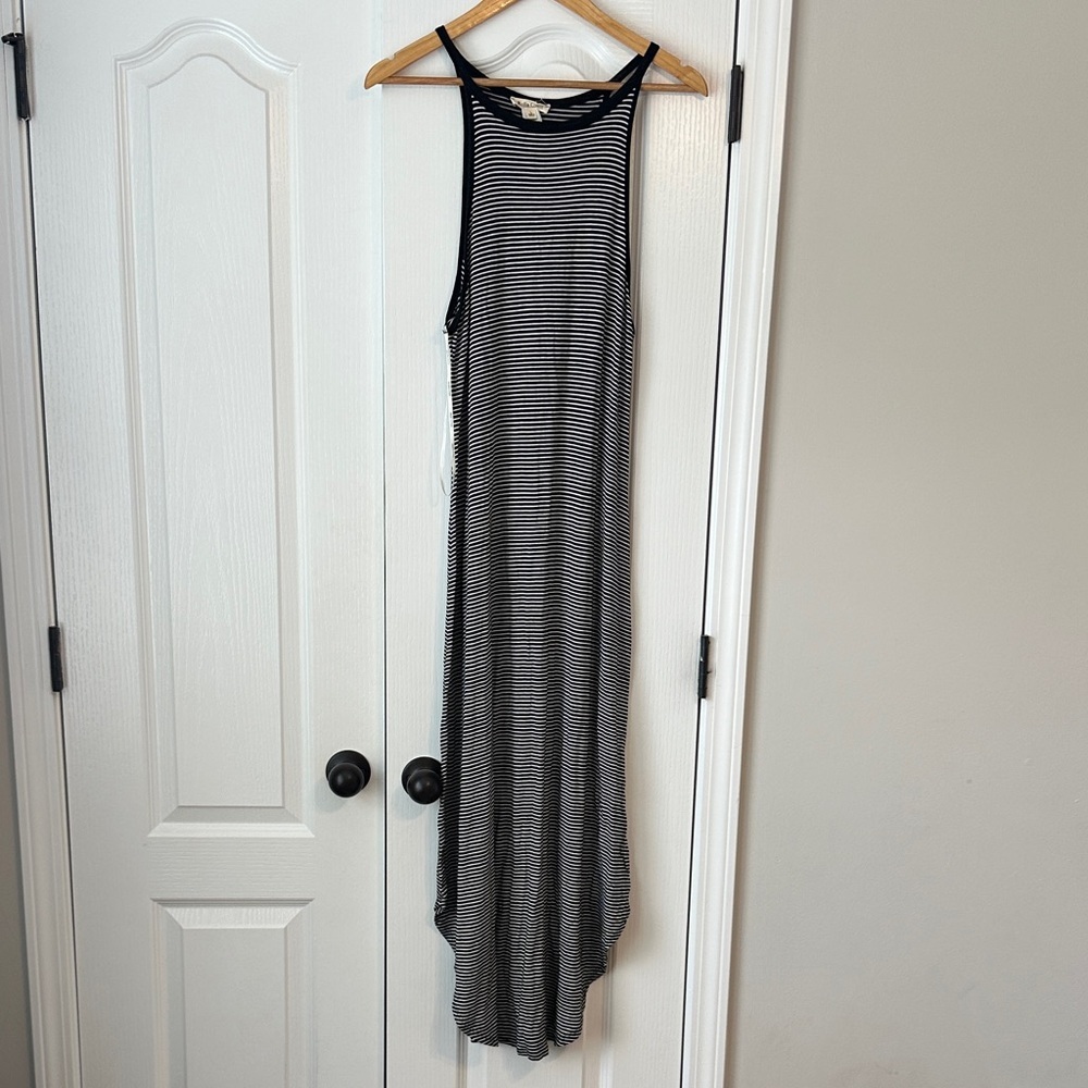 Black and White Striped Maxi Dress